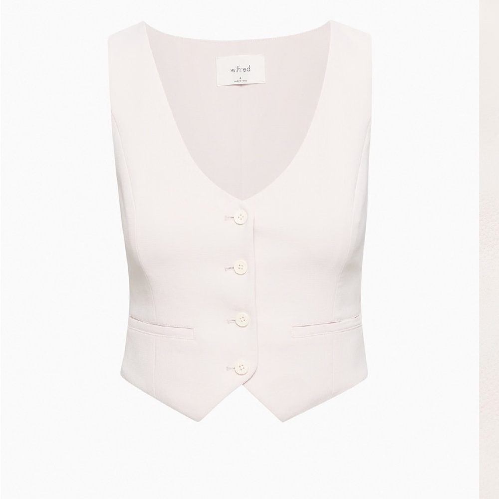 Aritzia Wilfred Cream Textured Vest